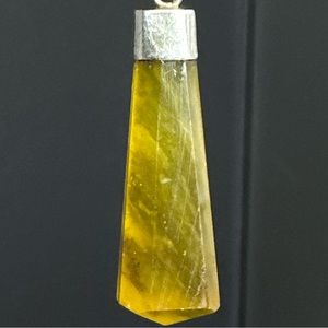 11.65CT Natural African Yellow Opal Pendant With 925 Sterling Silver